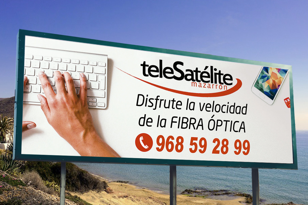 Valla publicitaria para Tele Satélite Mazarrón